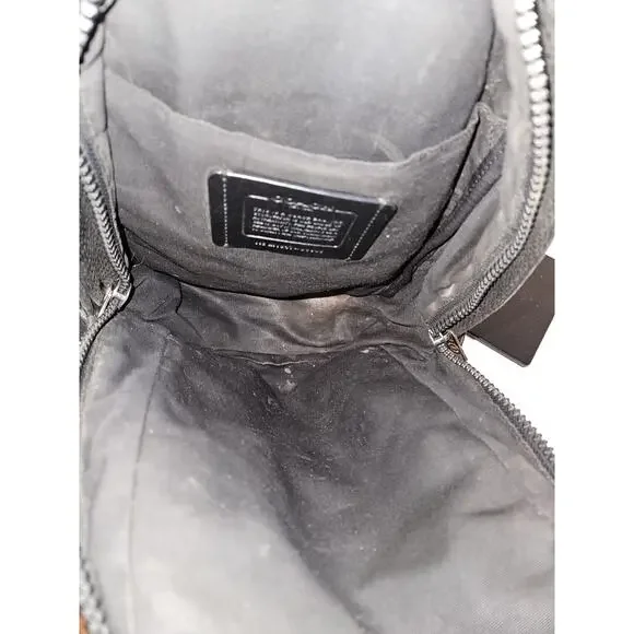 COACH Edge Backpack In Signature Canvas C Tan Leather Unisex Crossbody 13x10x3.5 - Picture 14 of 16